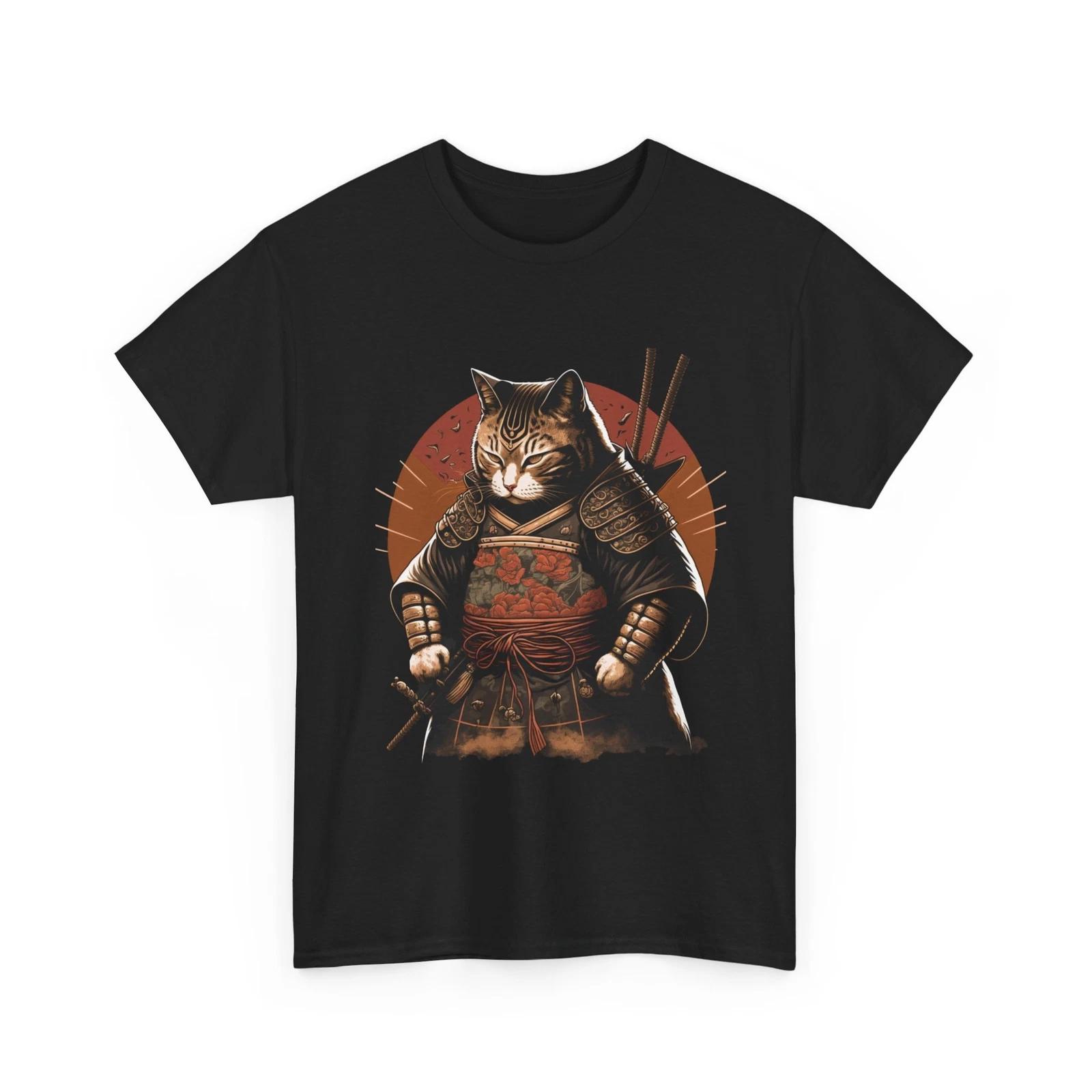 Samurai Cat Shirt, Japanese Culture Lovers Shirt, Ninja Cat Funny Shirt 2XL