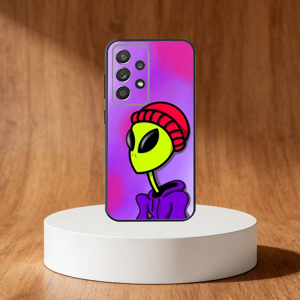 Funny Space U-UFO Alien Thing Phone Case For Samsung S25,S24,S21,S22,S23,S30,Ultra,S20,Plus,Fe,Note,10,9,5G Black Cover