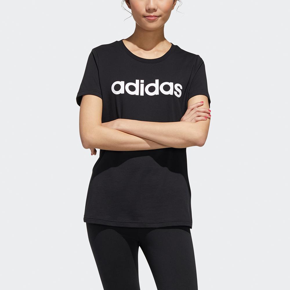 Adidas Neo Casual Running Printed Short Sleeve T-Shirt Women Tops Black GJ7933