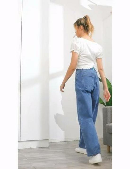 High-Waist Wide-Leg Jeans for Women - Slimming Straight Fit for Petite Pear-Shaped Figures, Perfect for Spring and Autumn 2025.