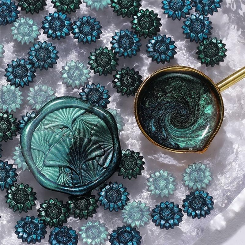 100Pcs Gilter Sealing Wax Beads for Wax Seal Stamp, Flower Wax Seal Beads for Gift Wrapping, Invitation Envelope Decor