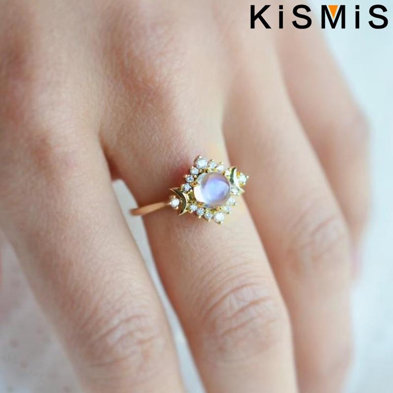 Fashion Woman Exquisite Simple Moon Ring Beautiful Generous Birthday Gift Party Jewelry Size 5-10