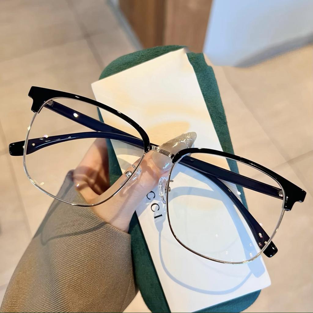 Business Halbrandbrille Großrahmen Ultraleichtes Brillengestell Blaulichtfilterbrille Myopie Brillengestell Mh20550