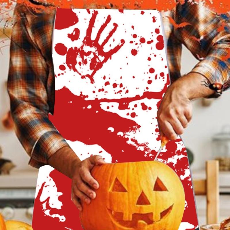 Frightening Adult Apron with Blood Splatter Halloween Party and Cooking Costume Horror Clothing for Pranks and Cosplay