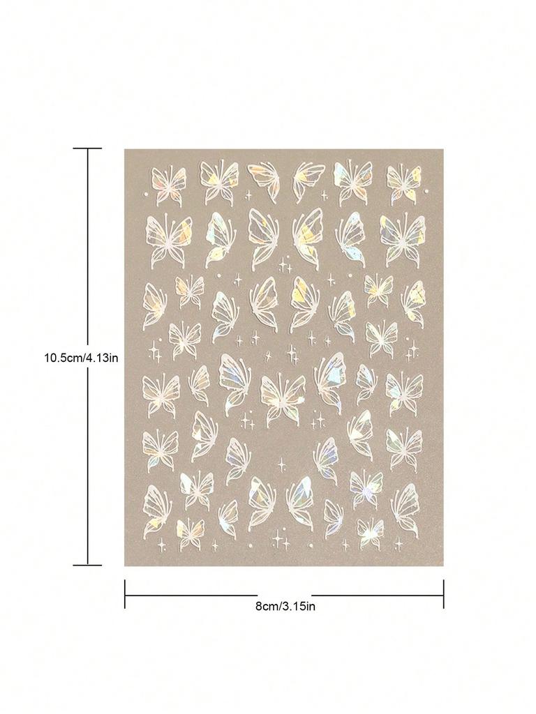 5D Nail Art Stickers Transparent Adhesive Nail Accessories Shell Sea Star Jellyfish Aurora Butterfly Hollow Liquid Nail Stickers