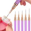 5ks Sada štětců na Nail Art Liner Štětce na UV Gelové Nehty Sady Francouzské Pruhy Malování Čar Kreslení Květinové Pero Profesionální Nástroj na Manikúru