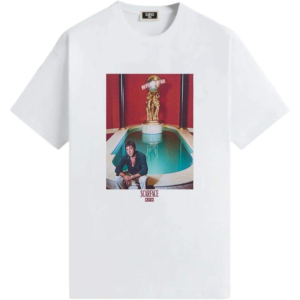 Kith For Scarface Tony Fountain Tee White Men Tops KHM034180-101