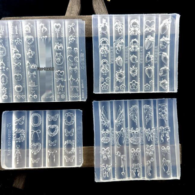 Cross-border Nail Art Silicone Mold - Heart Frame, Angel Wings, Rabbit, Zoo, Strawberry Design