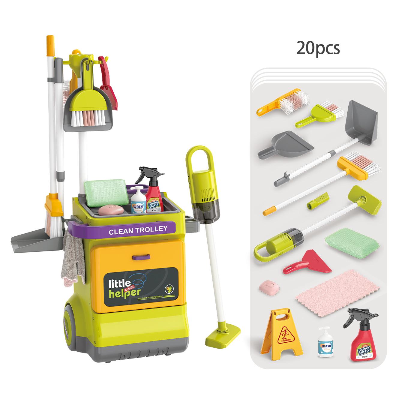 

Детский игровой набор для ролевых игр «Уборка» с пылесосом и тележкой