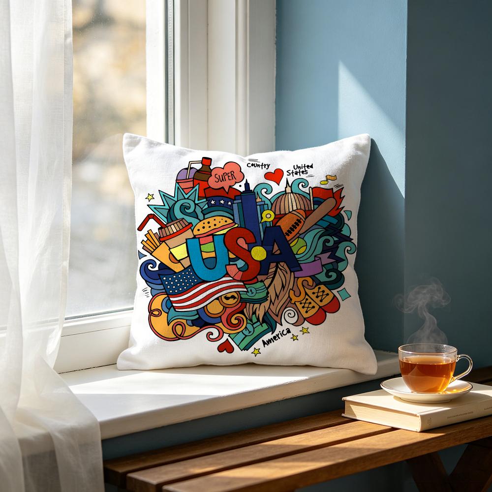 Art SSummer Fruit Bow Slogan Cushion Cover Cushion Cover Set Pcs x x x Pillowcase Decorative Sofa Home Decor