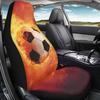 Football Flame Printing Car Seat Cover, Four-Season Universal Dust Cover, Front Car Seat Cushion