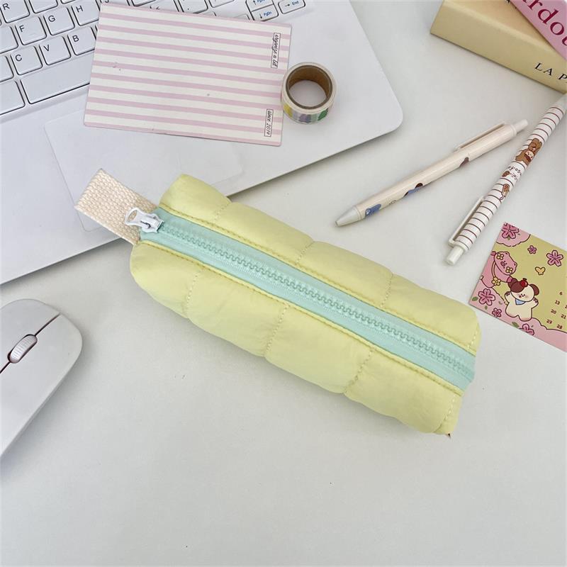 Cute Cotton-Filled Pencil Case Pen Bag Large-Capacity Student Stationery Storage Bag Portable  Girly Cosmetic Bag Gifts