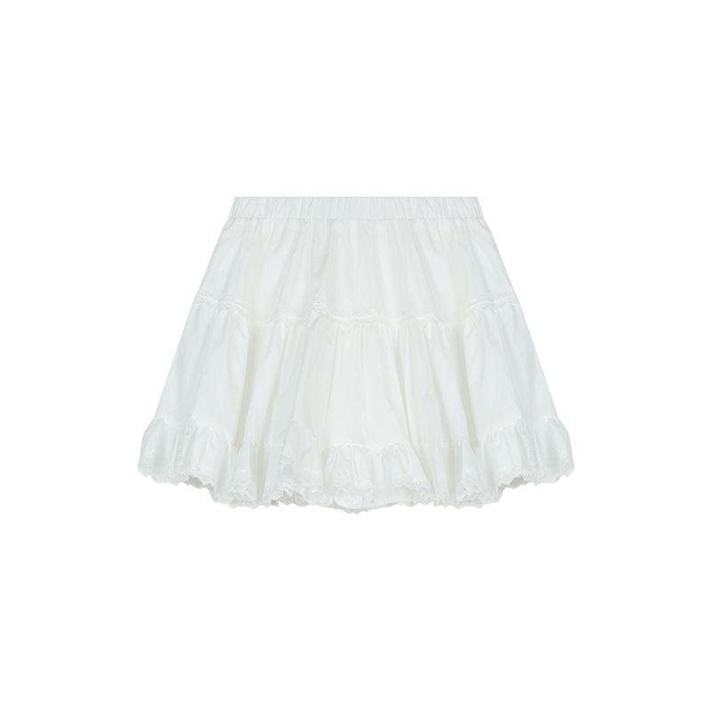 

Кумикуми Белое кружевное мини-платье с коротким подолом Кружево White cake skirt S