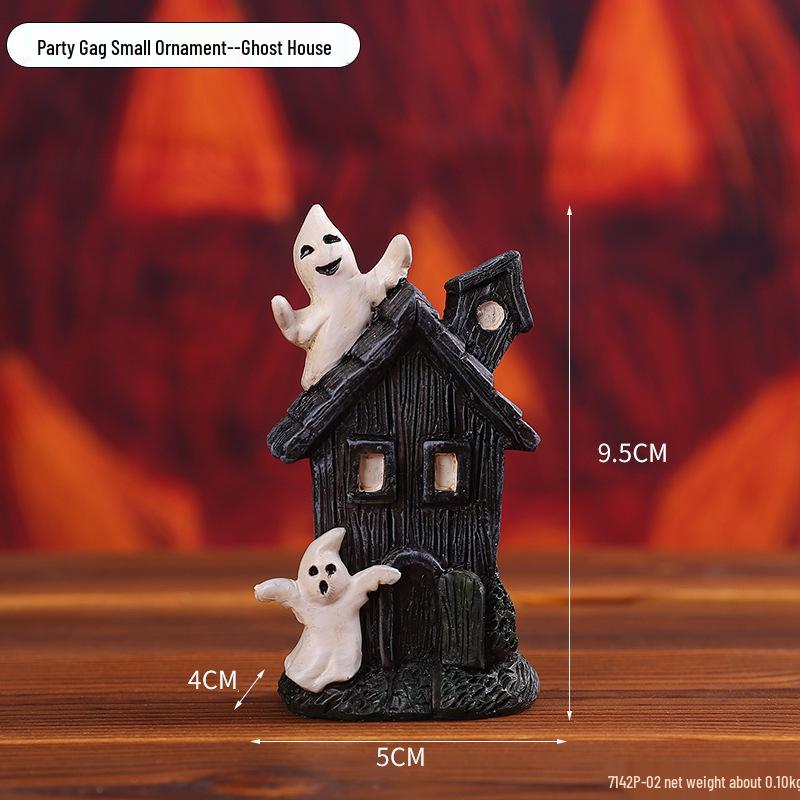 Cross-Border Halloween Skull Resin Ornament - Ghost Festival Decoration for Desktop and Entrance