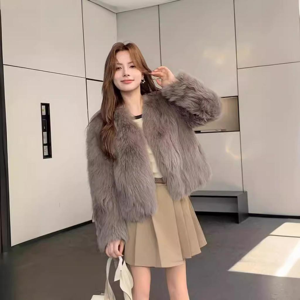 Herbst und winter neue nachahmung fuchs pelzmantel frauen junge mode kurze pelz integrierte kleine duftenden mantel