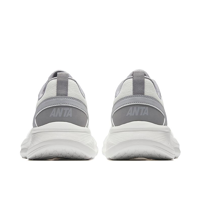 Anta Cushioning Slip Resistant Low top City Commuting Running Shoes Men's White Gray Sneakers 912525508-4