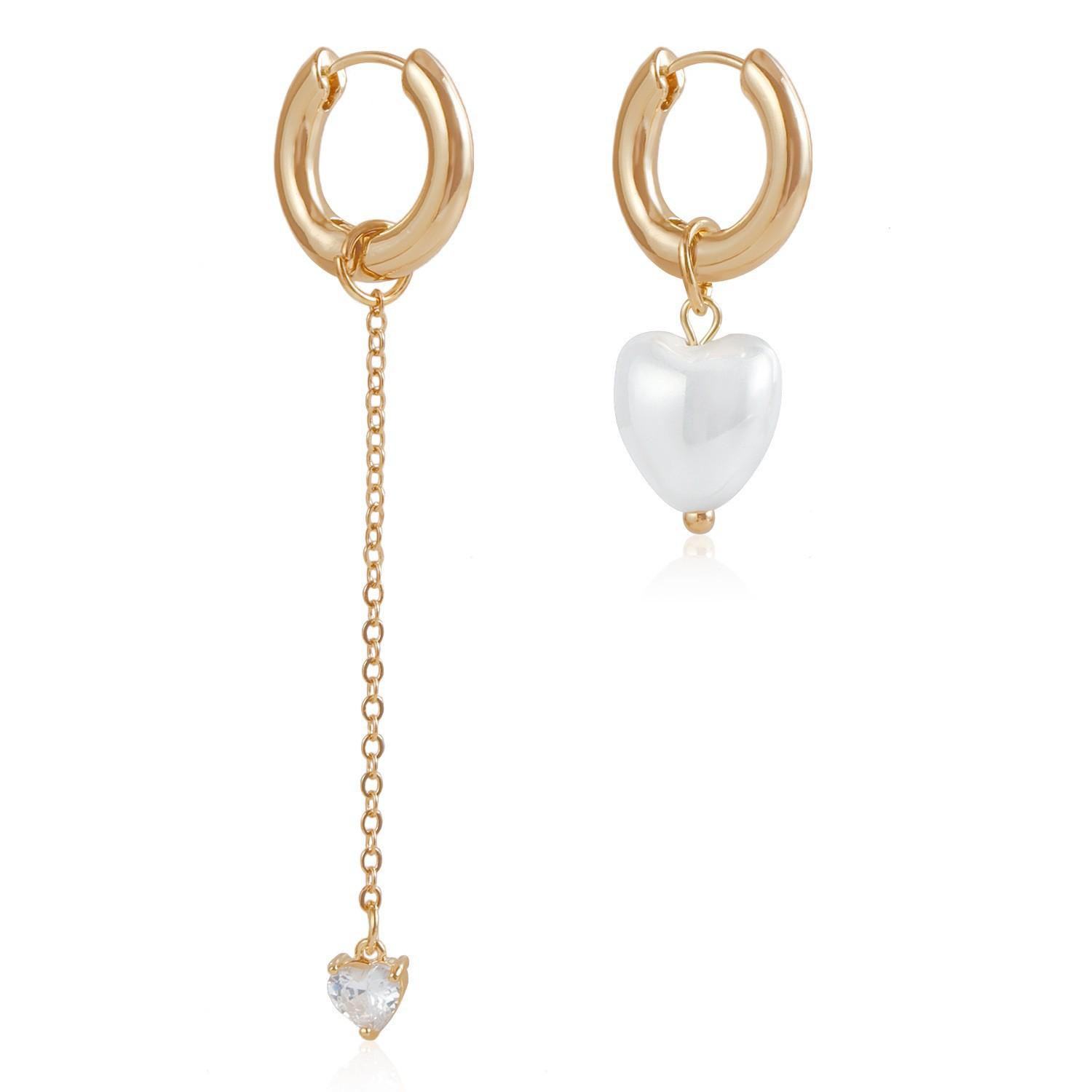 

European and American fringed love earrings, fashionable high-end peach heart pendant earrings, light luxury niche design earrings