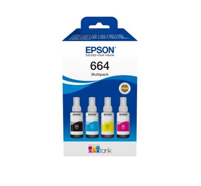 Epson 664 Ecotank (C13T66464A) Ink Refill Bottles Multipack, Cmyk