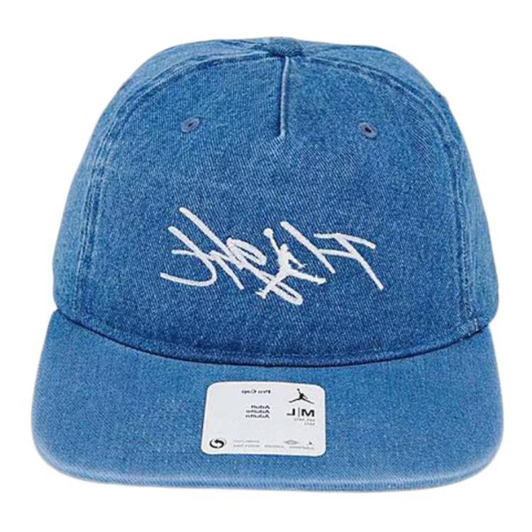 Jordan Letter Logo Baseball Cap Unisex hats Blue-Gray White FV5293-437