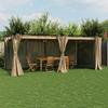 Vidaxl Altana Ogrodowa Z Zasłonami, Kolor Taupe, 6X3 M, Stal