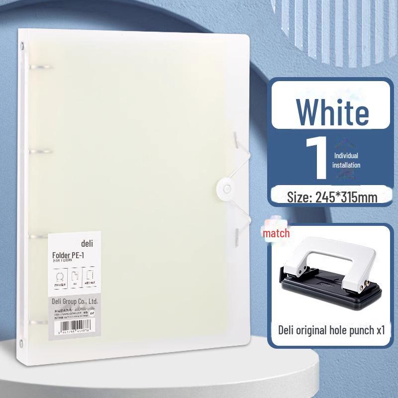 A4 Four-Hole Binder with Hole Punch Test Paper and Large Capacity Storage.