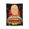 Anime One Punch Man Fleece Throw Blanket Saitama Cartoon Blankets for Home Office Lightweight Bedding Throws,