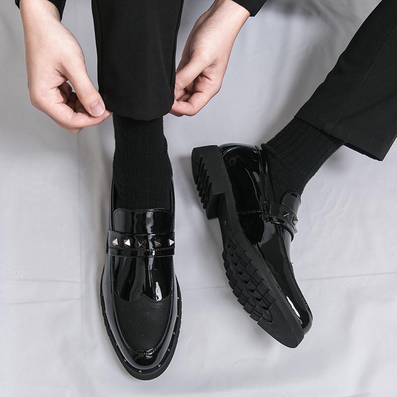 Men's Lacquer Leather Shoes 2026 Designer Fashion Style Work and Office 38-46 Outdoor Casual Street Trendy Loafers Slip on New