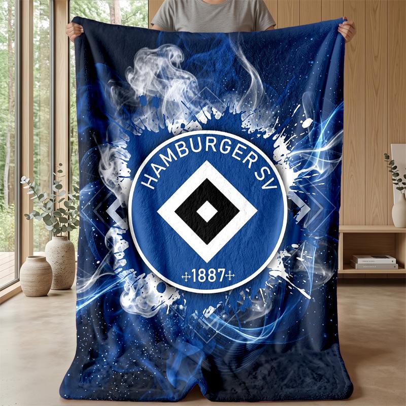 Hamburger SV Football Print Flannel Blanket, Soft Warm Lightweight Throw Blanket for Sofa Bed Camping