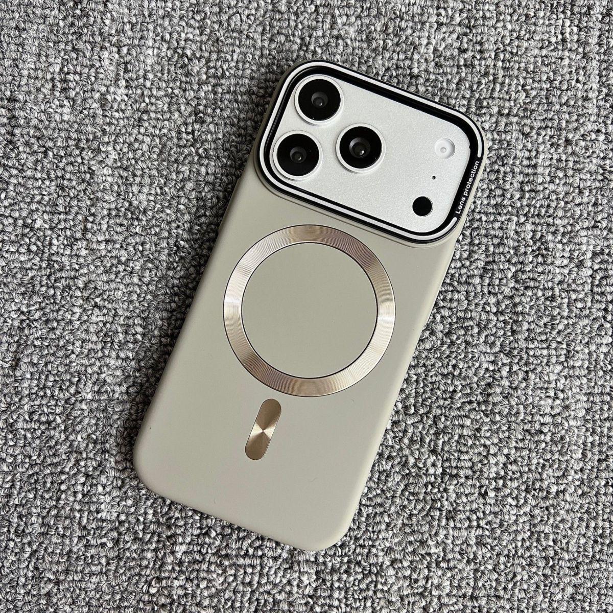 

Crystal Skin Magnetic Suction Anti-Drop Case for Apple 17 Pro Max - Orange, Full Coverage iPhone 14 Pro серый