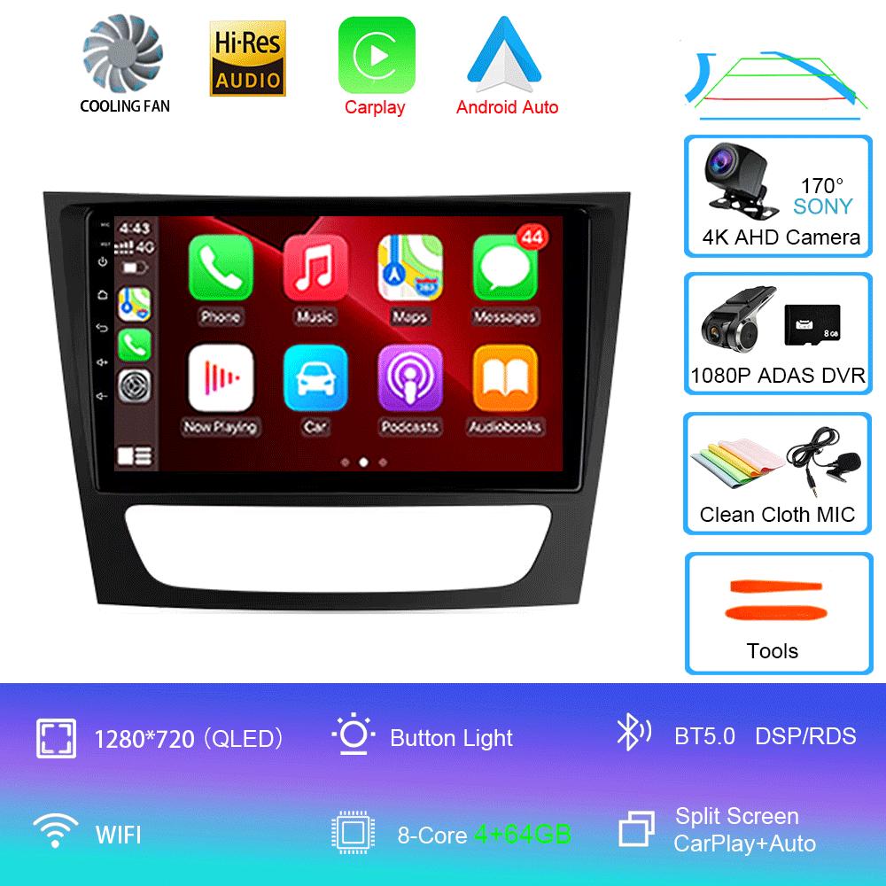 Android 14 Carplay Mașină Pentru Mercedes Benz E-class W211 E200 E220 E300 E350 E240 E270 E280 CLS CLASS W219 2 din Stereo Multimedia