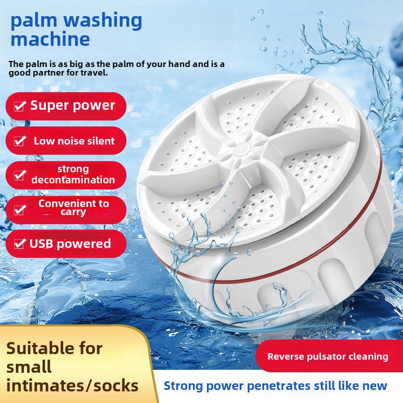 

Портативная ультразвуковая мини-стиральная машина - автоматический турбинный очиститель для общежитий и небольших загрузок. one-way белый