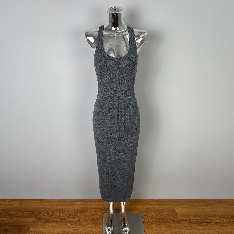 

Korean Dongdaemun Slimming Waist-Cinching Sleeveless Knit Dress for Women One Size