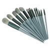 13pcs Complete Makeup Brush Set Eye Shadow Powder Blusher Brush Cosmetic Brush SetGreen