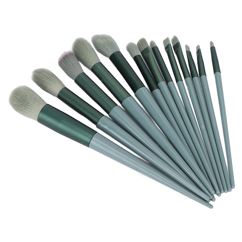 13pcs Complete Makeup Brush Set Eye Shadow Powder Blusher Brush Cosmetic Brush SetGreen