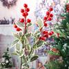 Artificial Berries Holly Red Berries Green Leaf Branches Dining Table Flower Arrangement Decoration DIY Xmas Tree Pendants