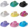 Popular Women's Solid Color Neon Light Simple Fashion Disco Cowgirl Hat Bachelorette Party Clothing Ideas