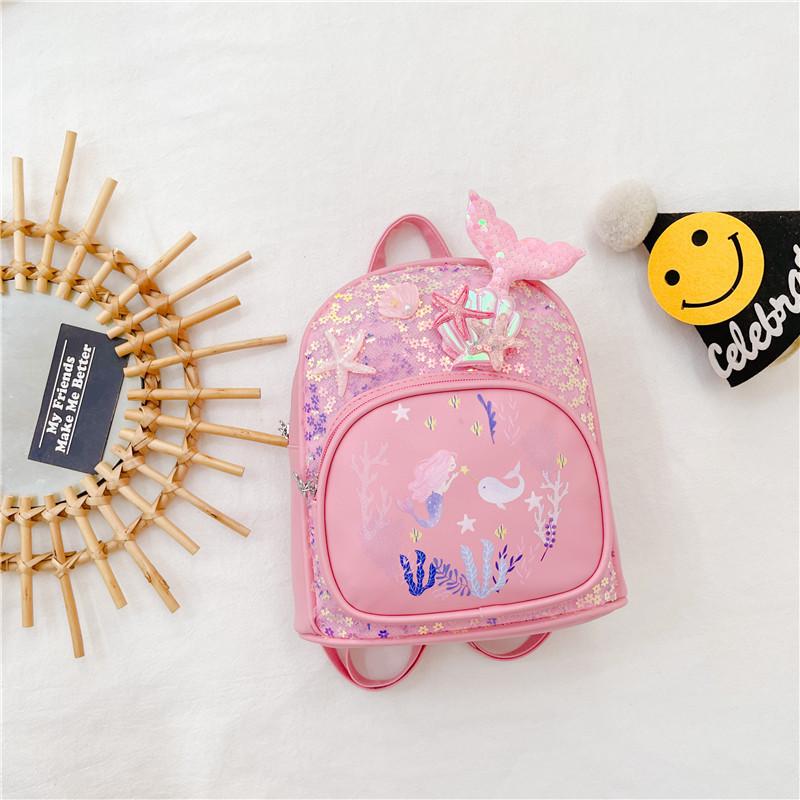 Backpack Kids Mermaid With With Shell Shimmer Starfish Design Childrens For