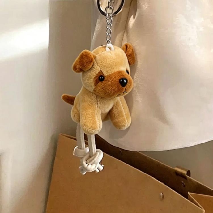 Kleiner Stoff-Mops und Wolfshund Plüsch Schlüsselanhänger Weiches und Stabiles PP-Baumwoll-Spielzeug Schlüsselanhänger Zubehör Für Dekorationen
