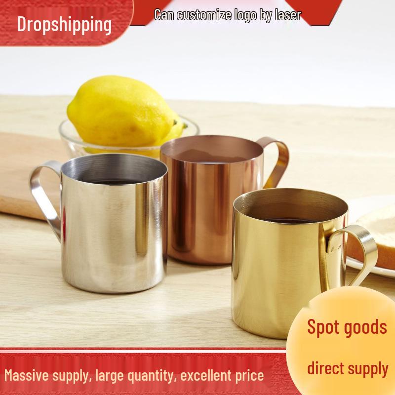 European Style 304 Stainless Steel Mug - Creative Home Coffee, Beer, Milk, Tea & Kitchen Cup.