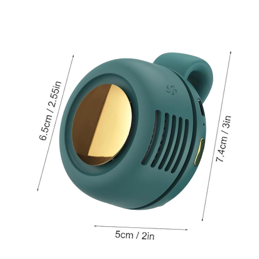 

Small Clip Fan Clip On Personal Fan Bladeless Air Cooler Quiet 360 Rotation Battery Operated Cool Gadgets For Neck Waist Camping зелений