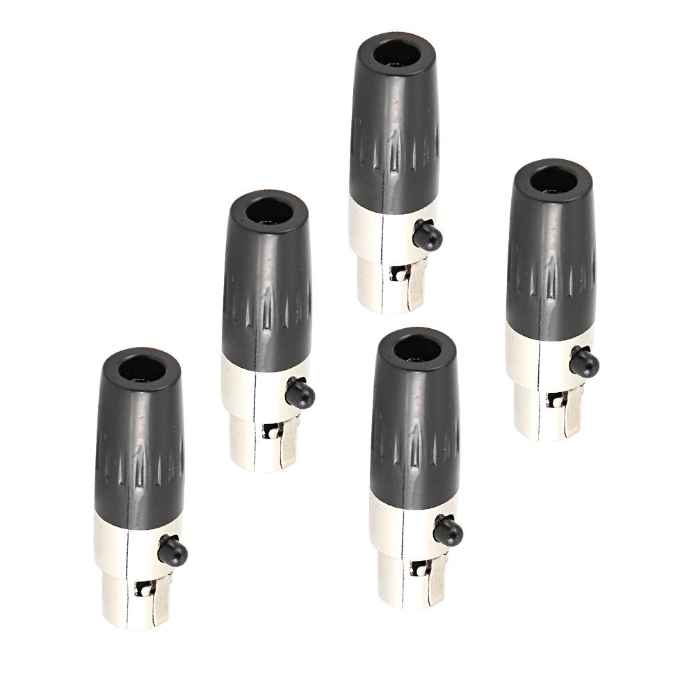 5pcs 4-Core Female Plug Mini XLR Audio Microphone Connector