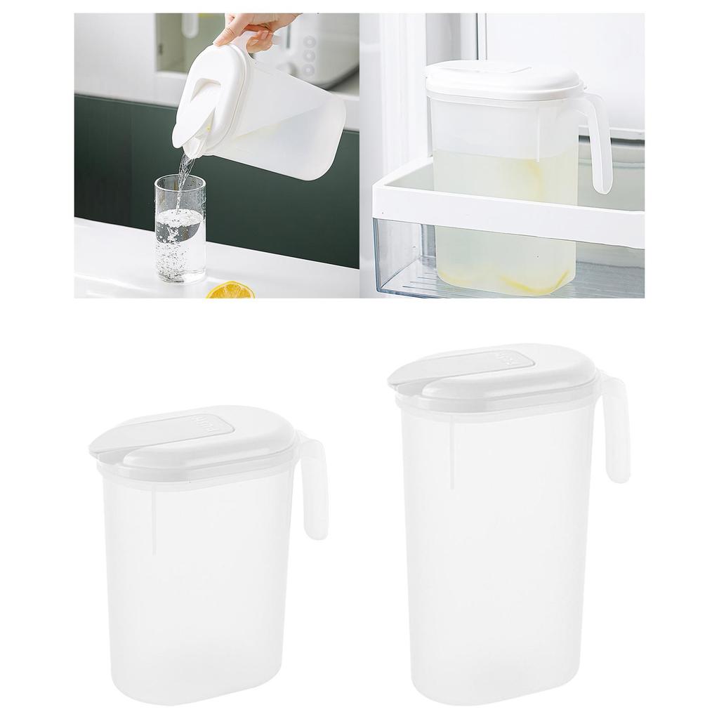 Plastic Pitcher with Lid Portable Clear Multipurpose Refrigerator Cold Water Kettle for Iced Tea Beverage Juice Milk Household