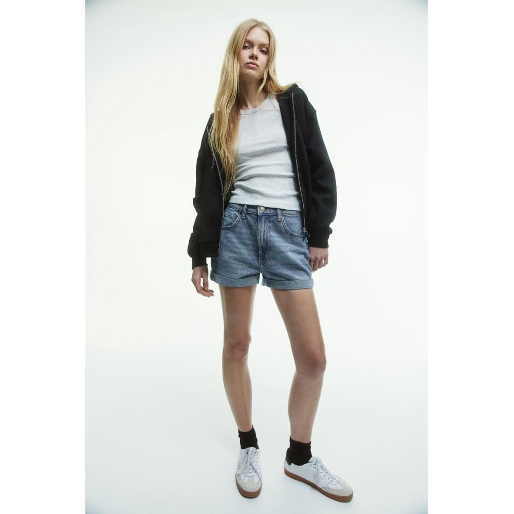 

Джинсовые шорты HM с высокой талией Светло-голубые