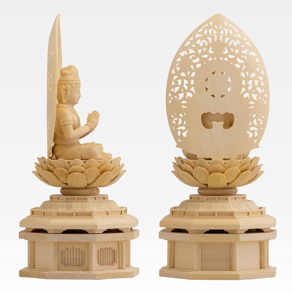 Wooden Buddha Seishi seated Guardian deity of the zodiac for those born in the year of the horse Bosatsu statue, Bosatsu, figure, 22.5cm (wooden