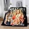Fashion Shakira Merch Pop Female Singer Print Flannel Blanket Star Art Portable Home Travel Office Nap Break Christmas Gift