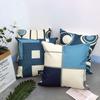 Modern Blue Geometric Linen Cushion Cover For Car Living Room Sofa Bedroom Home Decor, 40X40 45X45 50X50 60X60 Pillowcase
