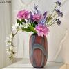 Colorful Stripes Glass Vase Desk Decoration Flower Arrangement Artificial Flowers Decorative Floral Vases Room Aesthetic Decor