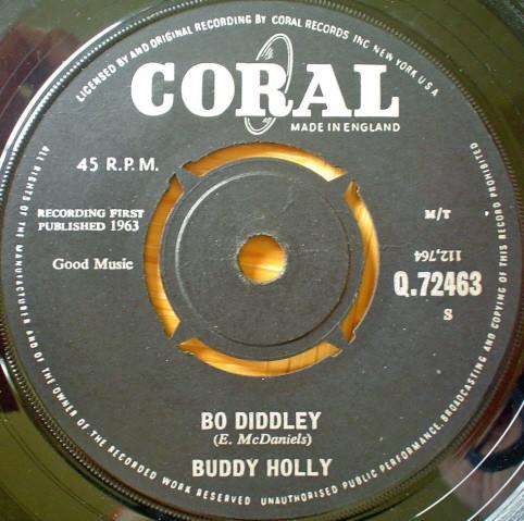 

7inch Record BUDDY HOLLY - Bo Diddley Q72463 Coral 1963 UK Rock Used
