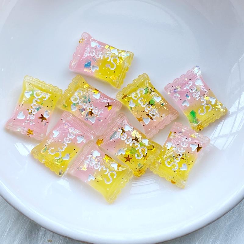 20Pcs New Resin Lovely Mixed Shiny Mini Candy Flat Back Cabochon Scrapbook DIY Embellishments Accessories Q41