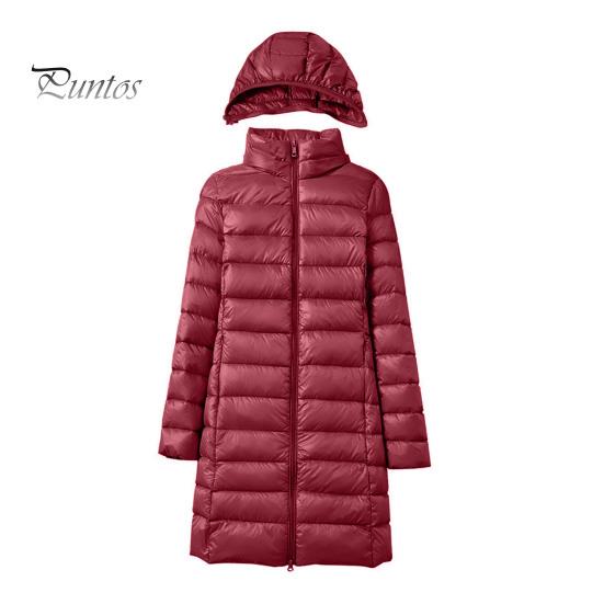 

Женский зимний пуховик с капюшоном, утепленный, однотонный, средней длины, облегающий, большого размера, с длинными рукавами, застежкой-молнией, ветрозащитная теплая куртка M вино красного